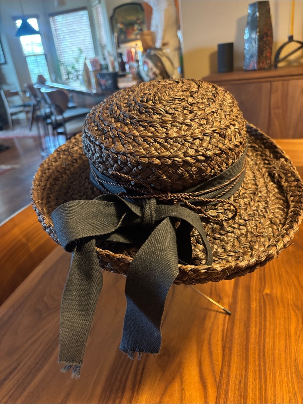 Helen Kaminski Handmade in Madagascar Woven Raffia Sun Hat - Natural Brown - Picture 3 of 8
